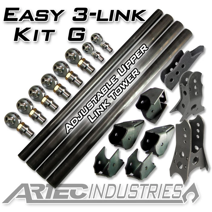 Artec Industries® - Easy 3 Link G Adjustable Upper Link No Tubing Outside Frame Centered Front Driver Rear Passenger Kit