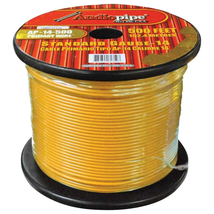 Audiopipe® - Yellow 14 Gauge 500' Primary Wire