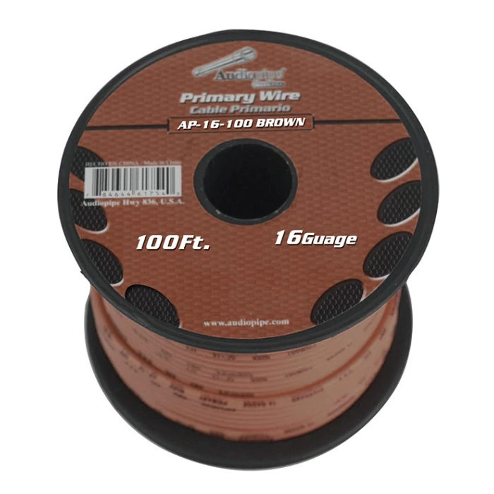 Audiopipe® - Brown 16 Gauge 100' Primary Wire
