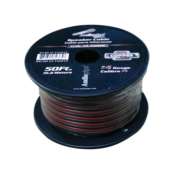 Audiopipe® - 50' Red/Black 100% Copper Series 14 Gauge Speaker Wire