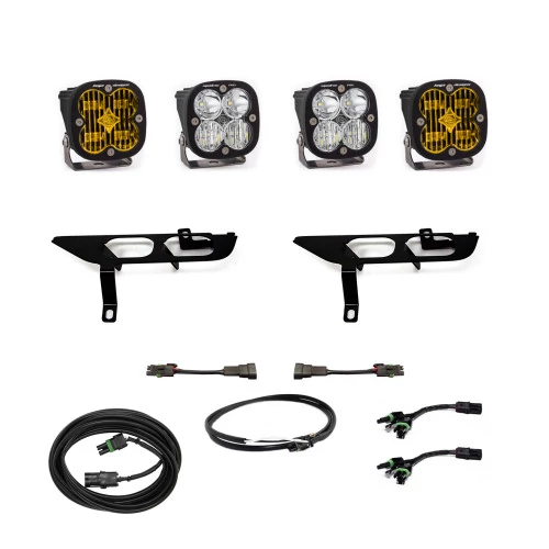 Baja Designs® - Squadron SAE/Pro Fog Pocket Light Kit Amber/Pro DC, Up without DRL