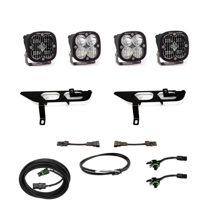 Baja Designs® - Squadron SAE/Sport Fog Pocket Light Kit Clear/Sport DC, Up with DRL