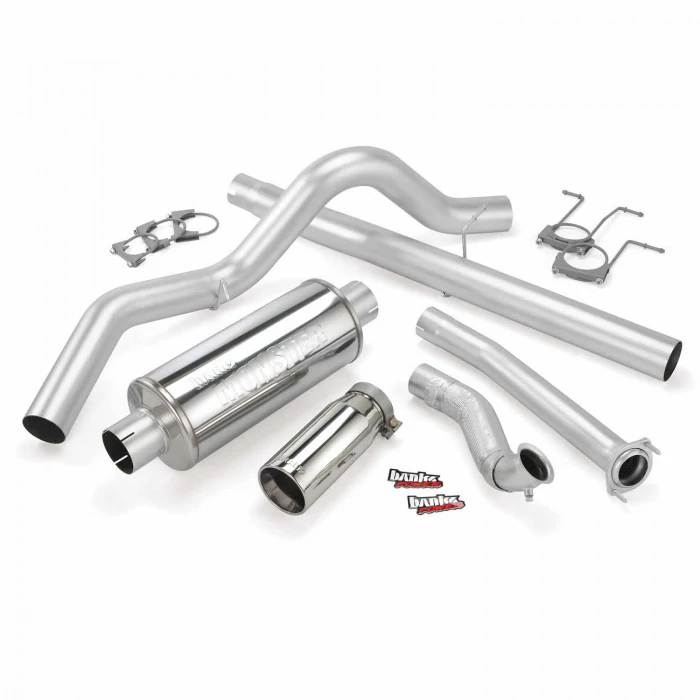 Banks Power® - Monster Exhaust System Single Exit Chrome Tip 94-97 Ford 7.3L CCLB Ford