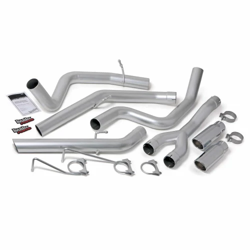 Banks Power® - Monster Exhaust System Dual Rear Exit Chrome Round Tips 14-19 Ram 1500 3.0L EcoDiesel Ram 1500