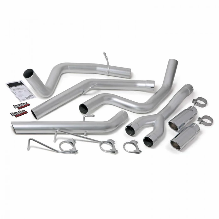 Banks Power® - Monster Exhaust System Dual Rear Exit Chrome Round Tips 14-19 Ram 1500 3.0L EcoDiesel Ram 1500