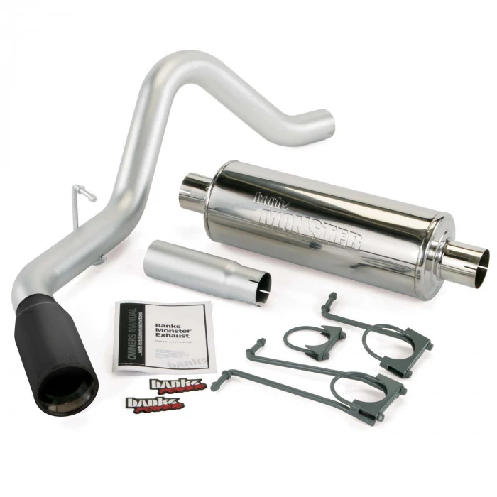 Banks Power® - Monster Exhaust System Single Exit Black Tip 05-06 Ford 5.4/6.8L S/D Super Duty Truck Ford