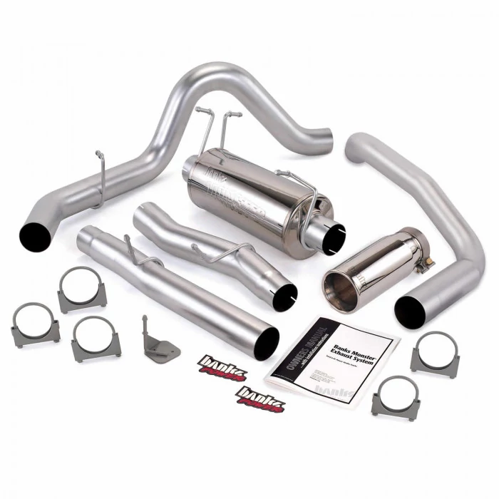 Banks Power® - Monster Exhaust System Single Exit Chrome Round Tip 03-07 Ford 6.0L ECSB Ford