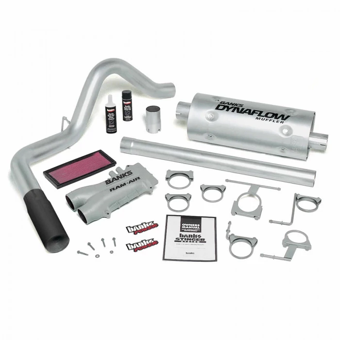 Banks Power® - Stinger Bundle Power System With Single Exit Exhaust Black Tip 93-97 Ford 460 Standard Cab Automatic Transmission Ford