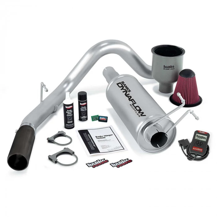 Banks Power® - Stinger Bundle Power System With AutoMind chip, Single Exit Exhaust Chrome Tip 99-04 Ford 6.8L Extended/Crew Cab Ford