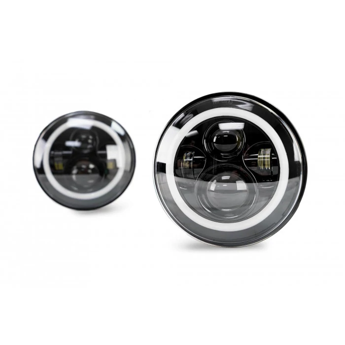 DV8 Offroad - Round Black Halo Projector LED Headlights