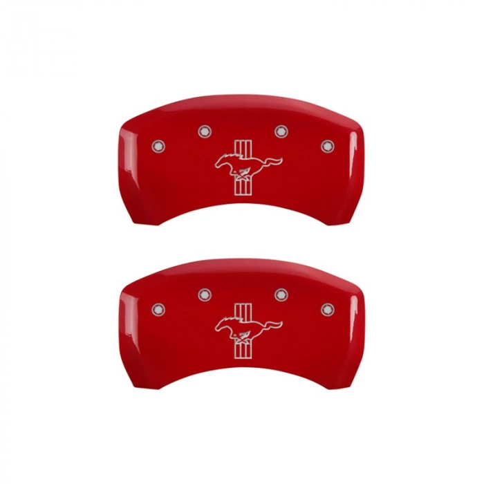 MGP® - Red Caliper Covers with Mustang/Bar & Pony (S197) Engraving