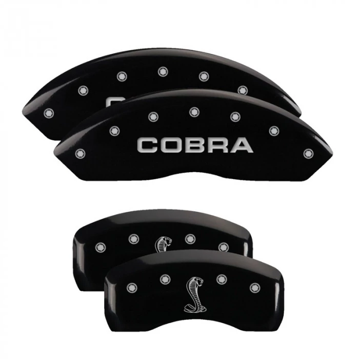 MGP® - Black Caliper Covers with COBRA/Tiffany Snake Logo Engraving