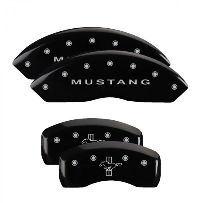 MGP® - Black Caliper Covers with Mustang/Bar & Pony (S197) Engraving