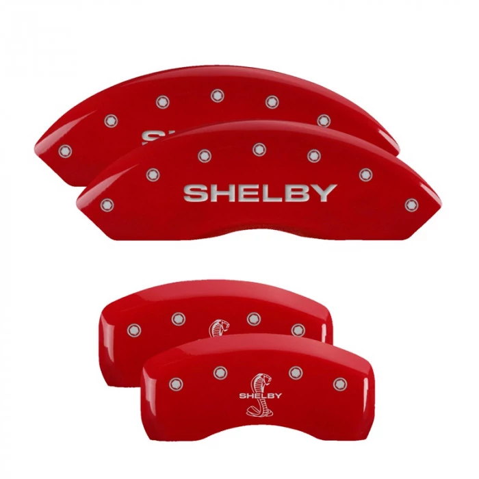 MGP® - Red Caliper Covers with Shelby/Tiffany Snake Engraving Engraving