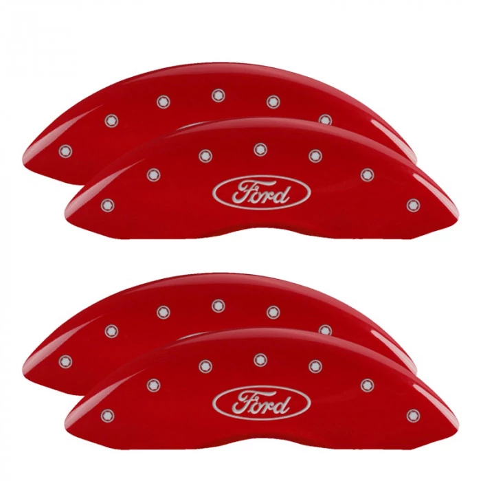 MGP® - Red Caliper Covers with Ford Oval Logo Engraving