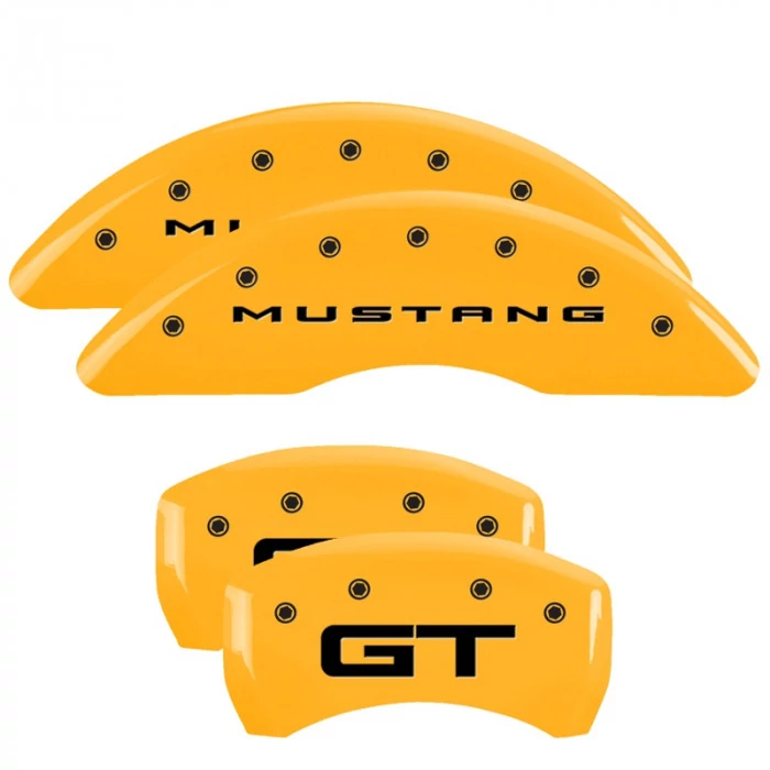 MGP® - Yellow Caliper Covers with Mustang/GT (2015) Engraving for Models with Performance Brakes