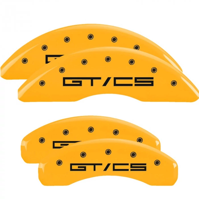 MGP® - Yellow Caliper Covers with Mustang GT/CS Engraving for Models with Performance Brakes