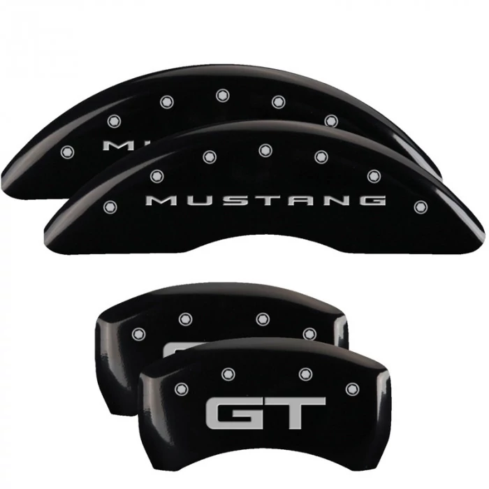 MGP® - Black Caliper Covers with Mustang/GT (2015) Engraving for Models with Brembo Brakes