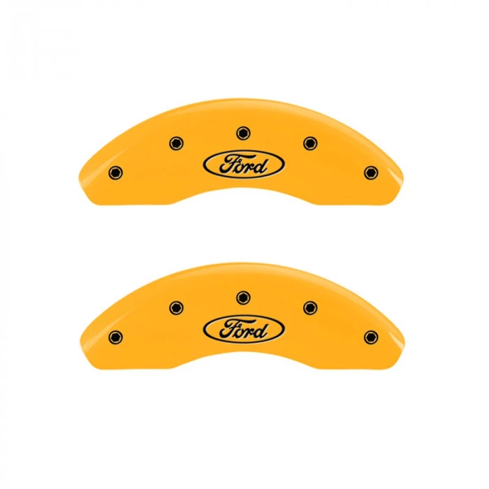 MGP® - Yellow Caliper Covers with Ford Oval Logo Engraving