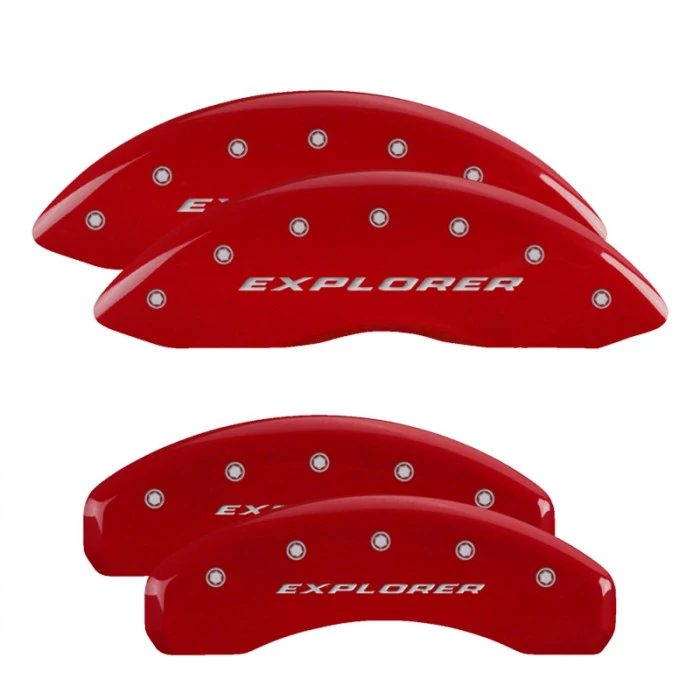 MGP® - Red Caliper Covers with Explorer (2012-Up) Engraving for Models with STD Brakes