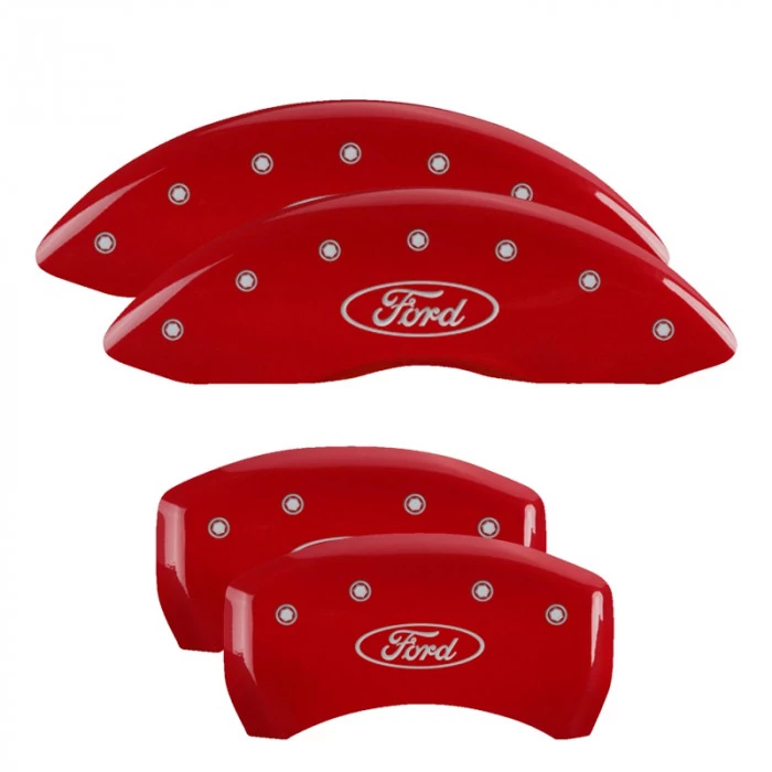 MGP® - Red Caliper Covers with Ford Oval Logo Engraving