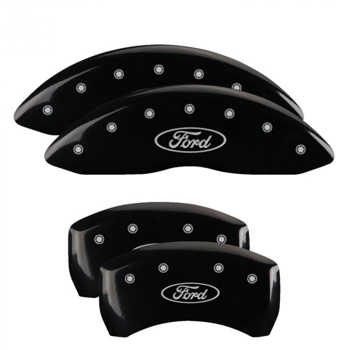 MGP® - Black Caliper Covers with Ford Oval Logo Engraving for Models with HD Brakes