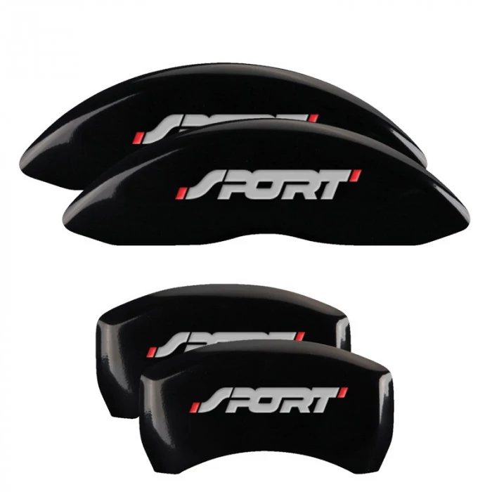 MGP® - Black Caliper Covers with Sport (Bold, No Bolts) Engraving for Models with HD Brakes