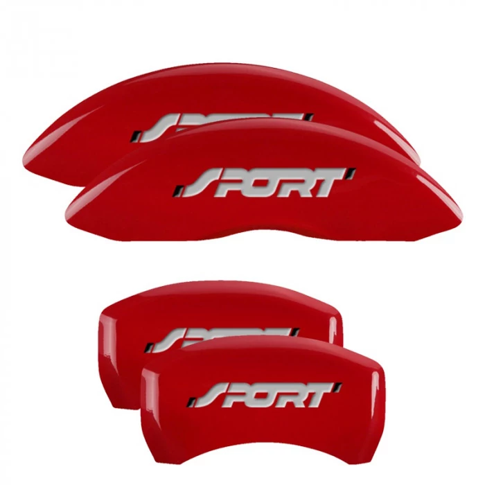 MGP® - Red Caliper Covers with Sport (Bold, No Bolts) Engraving for Models with HD Brakes