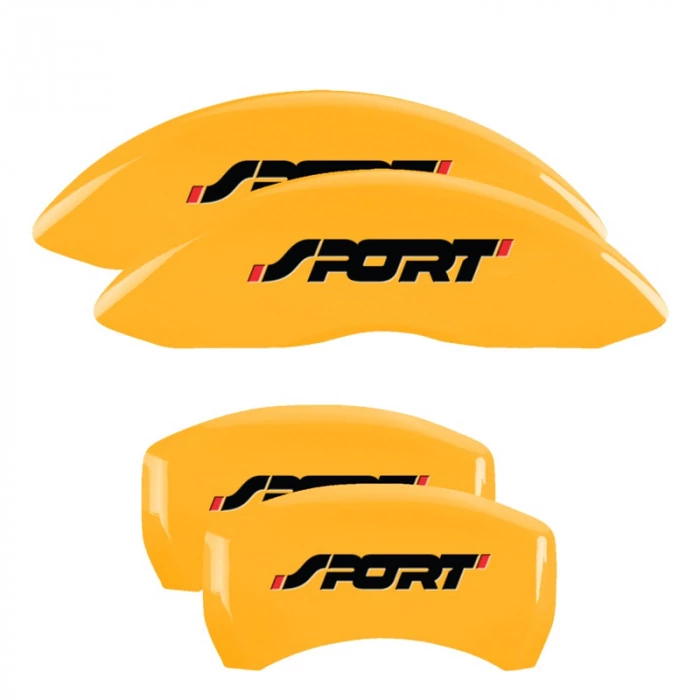 MGP® - Yellow Caliper Covers with Sport (Bold, No Bolts) Engraving for Models with HD Brakes