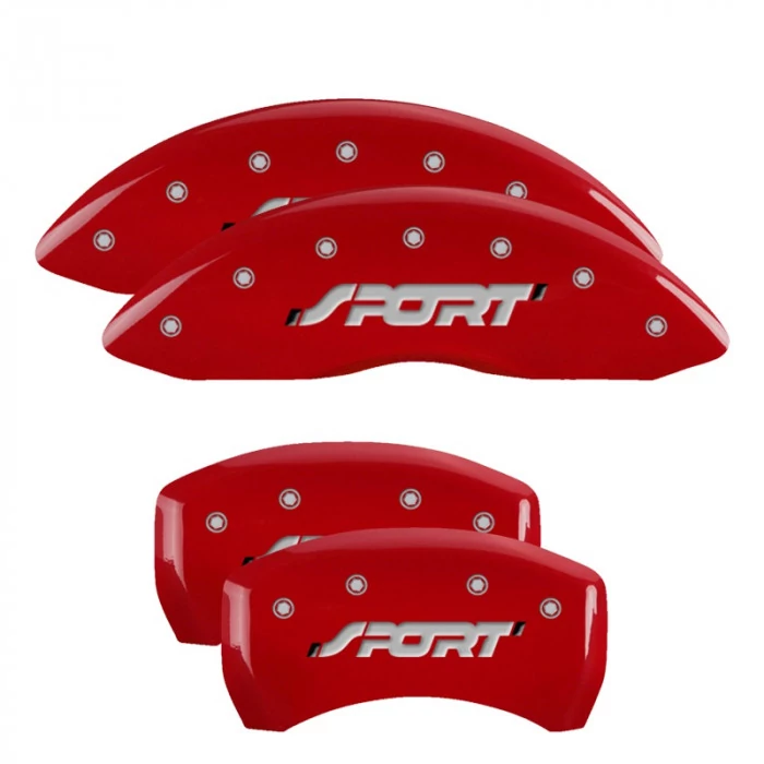MGP® - Red Caliper Covers with Sport (Bold) Engraving for Models with HD Brakes