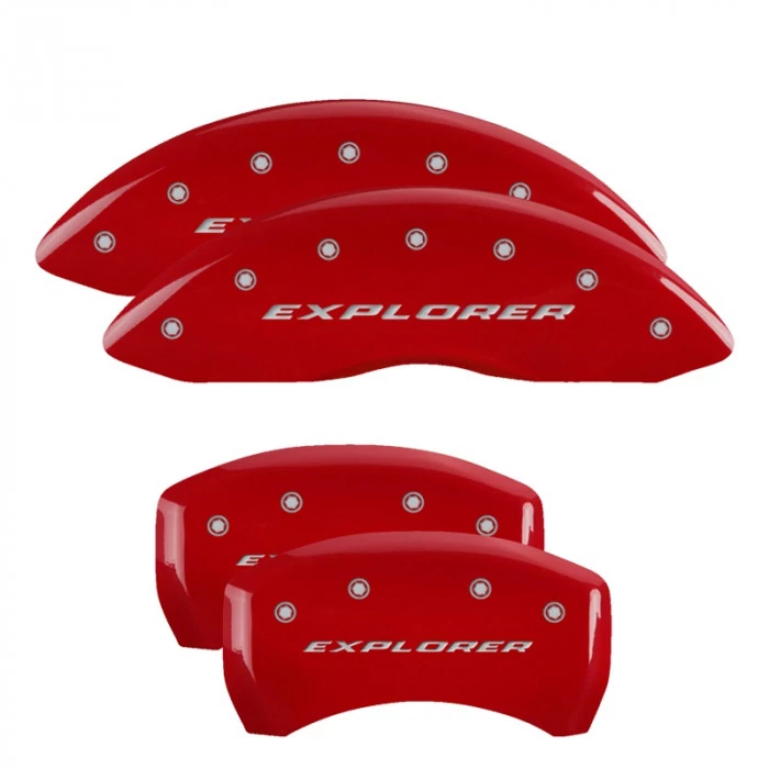 MGP® - Red Caliper Covers with Explorer (2012-Up) Engraving for Models with HD Brakes