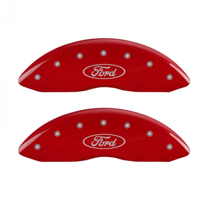 MGP® - Red Caliper Covers with Ford Oval Logo Engraving