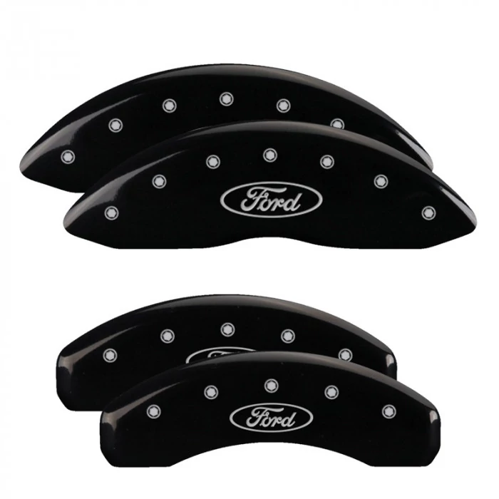 MGP® - Black Caliper Covers with Ford Oval Logo Engraving for 3.5L Models