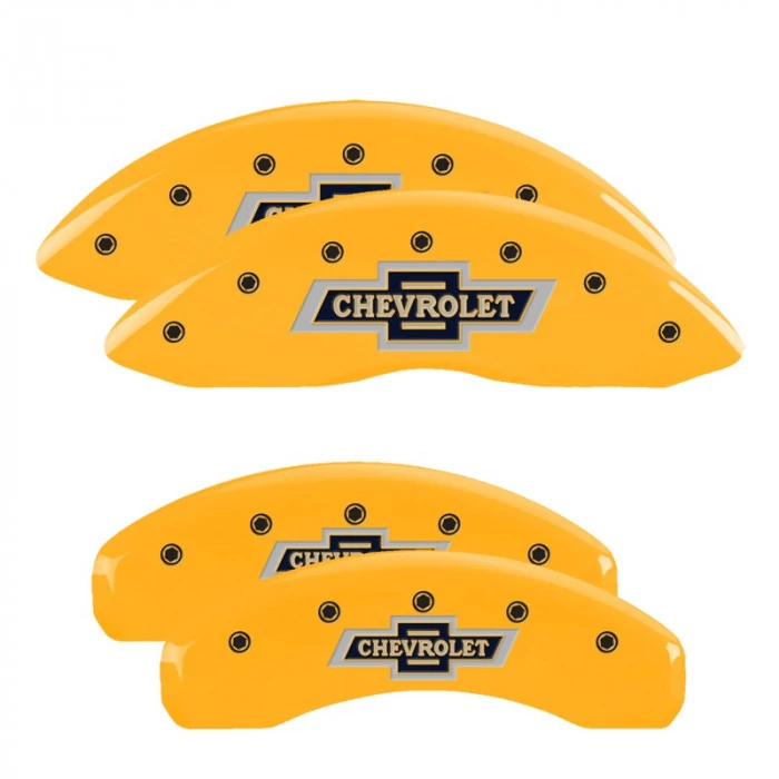 MGP® - Yellow Caliper Covers with 100 Anniversary Chevrolet Engraving