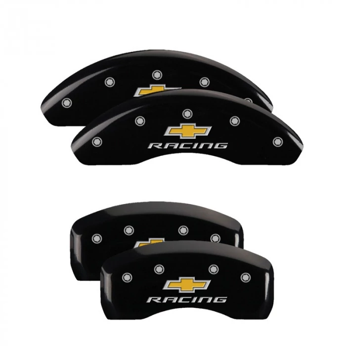 MGP® - Black Caliper Covers with Chevy Racing Engraving