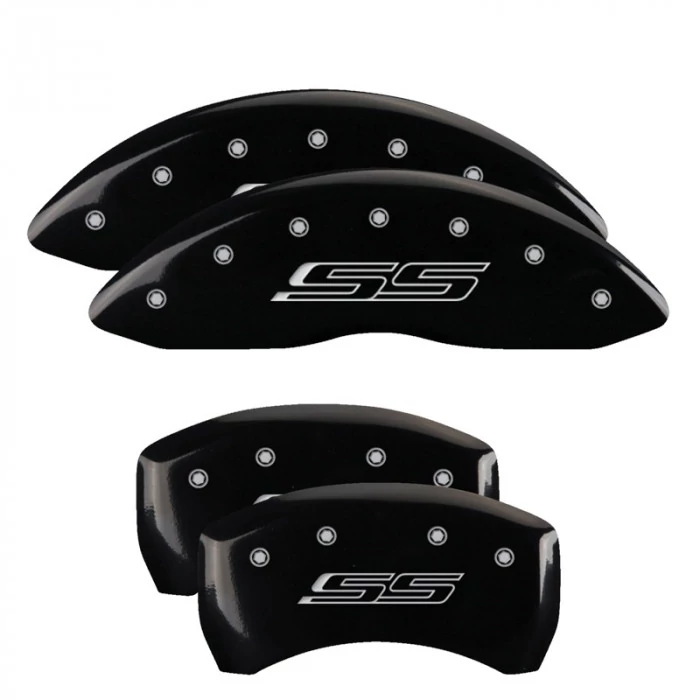 MGP® - Black Caliper Covers with SS (Gen 5/6) Engraving for Models with Single Piston Rear Caliper