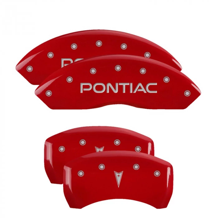 MGP® - Red Caliper Covers with Pontiac/Arrow Logo Engraving