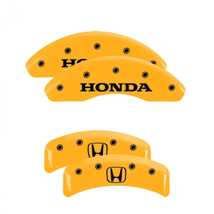 MGP® - Yellow Caliper Covers with Honda/H Logo Engraving for Models with 4 Cylinders