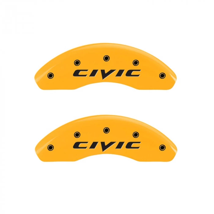 MGP® - Yellow Caliper Covers with Honda Civic (2015) Engraving
