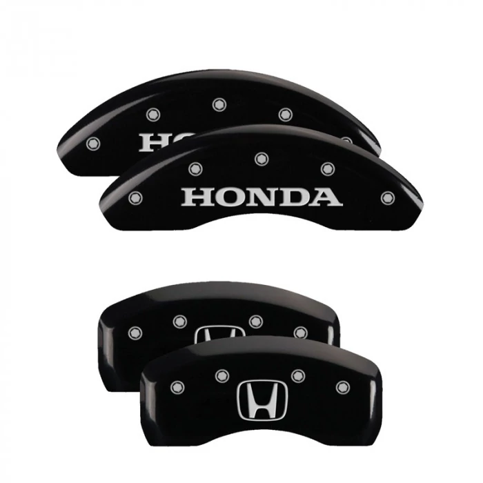 MGP® - Black Caliper Covers with Honda/H Logo Engraving for Models with 6 Cylinders