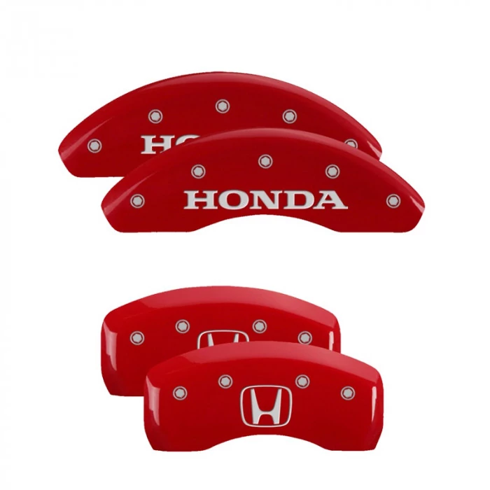MGP® - Red Caliper Covers with Honda/H Logo Engraving for Models with 6 Cylinders