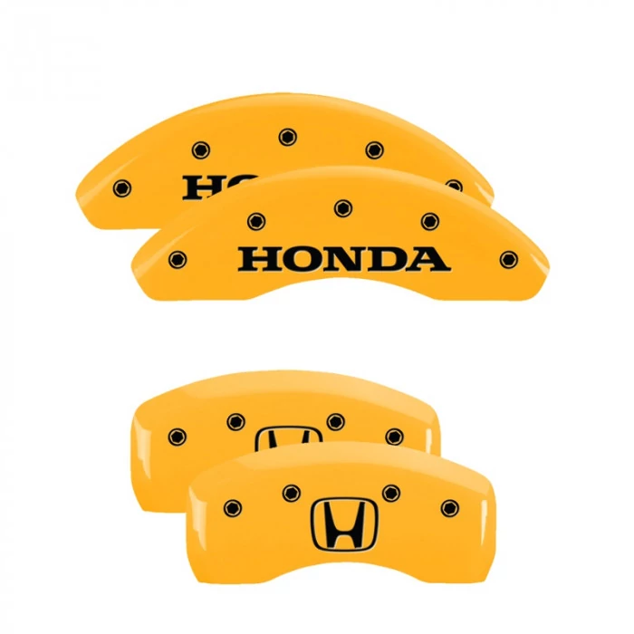 MGP® - Yellow Caliper Covers with Honda/H Logo Engraving for Models with 6 Cylinders