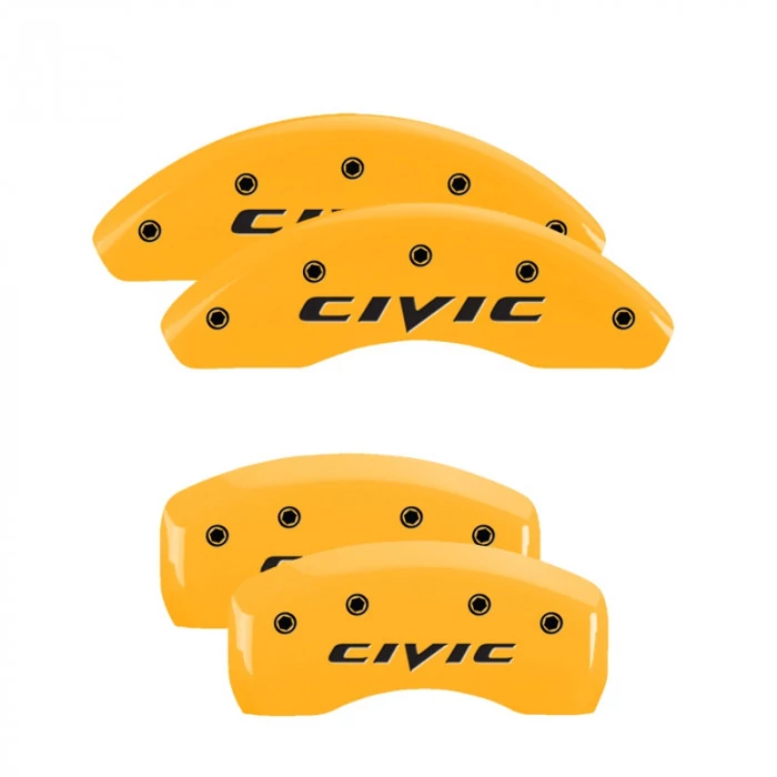 MGP® - Yellow Caliper Covers with Honda Civic (2015) Engraving for 1.8L/2.4L Models