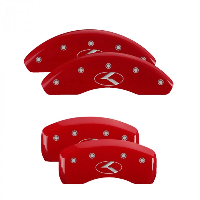 MGP® - Red Caliper Covers with Kia Logo (Circle K) Engraving for Models with 4 Cylinders