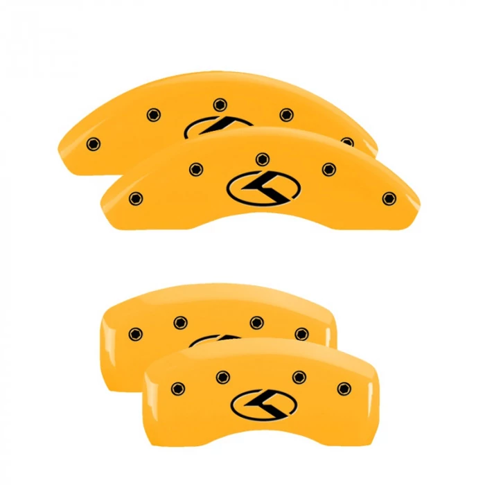 MGP® - Yellow Caliper Covers with Kia Logo (Circle K) Engraving for Models with 4 Cylinders