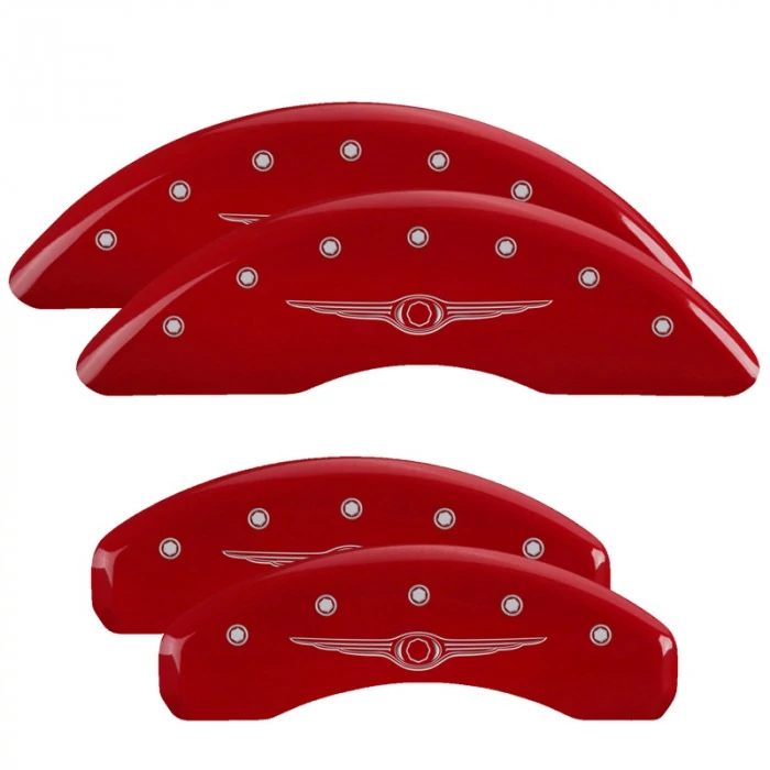 MGP® - Red Caliper Covers with Chrysler Wing Style 1 Engraving