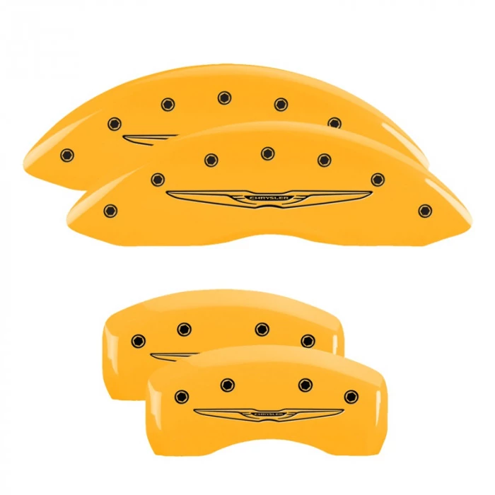 MGP® - Yellow Caliper Covers with Chrysler Wing Style 2 Engraving