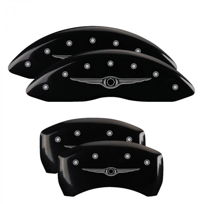 MGP® - Black Caliper Covers with Chrysler Wing Style 1 Engraving