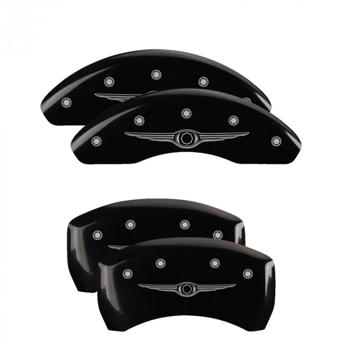 MGP® - Black Caliper Covers with Chrysler Wing Style 1 Engraving