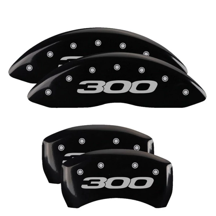 MGP® - Black Caliper Covers with Chrysler 300 Engraving for Models with Dual Piston Front Caliper